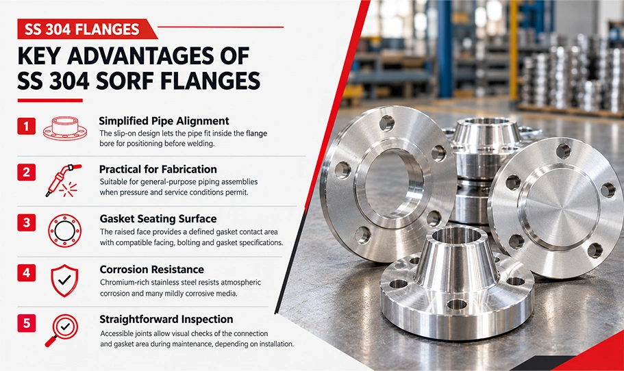 SS 304 SORF Flanges Specifications, Features and Applications