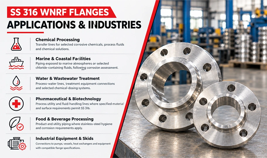 SS 316 WNRF Flanges Specifications, Chemical Composition and Applications